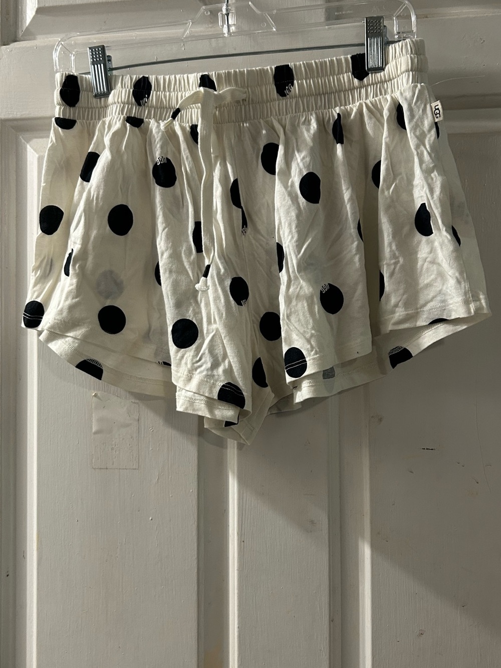 UGG Cream Shorts with Black Polka Dots